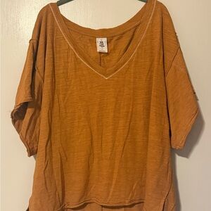 We The Free Rust V-Neck Oversized Tee